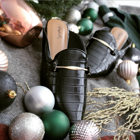 Price firm!The April// black croc print mule flat - Picture 7 of 8